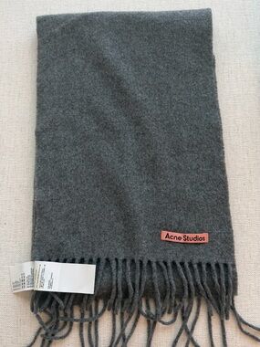 Acne Studios Charcoal Wool Fringe Scarf